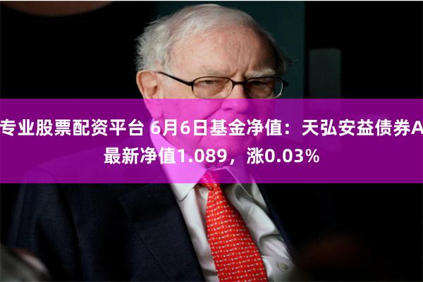 专业股票配资平台 6月6日基金净值：天弘安益债券A最新净值1.089，涨0.03%