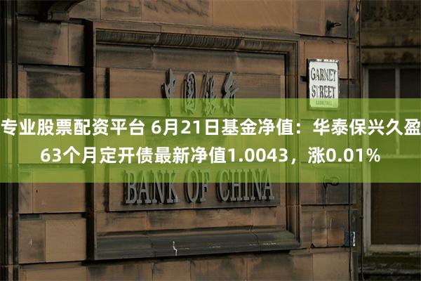 专业股票配资平台 6月21日基金净值：华泰保兴久盈63个月定开债最新净值1.0043，涨0.01%