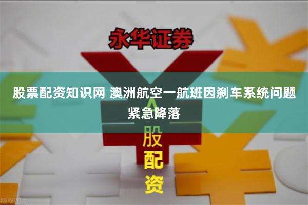 股票配资知识网 澳洲航空一航班因刹车系统问题紧急降落