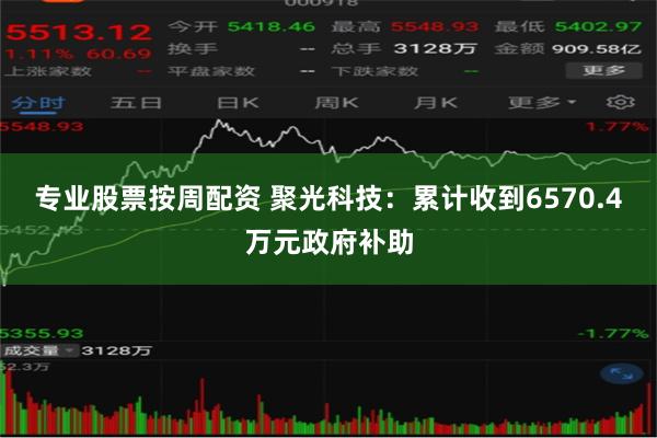 专业股票按周配资 聚光科技：累计收到6570.4万元政府补助